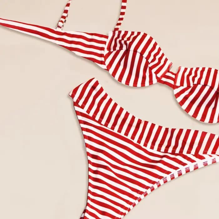 Bikini rayé 2026 Sexy femmes maillot de bain femme Push Up maillots
