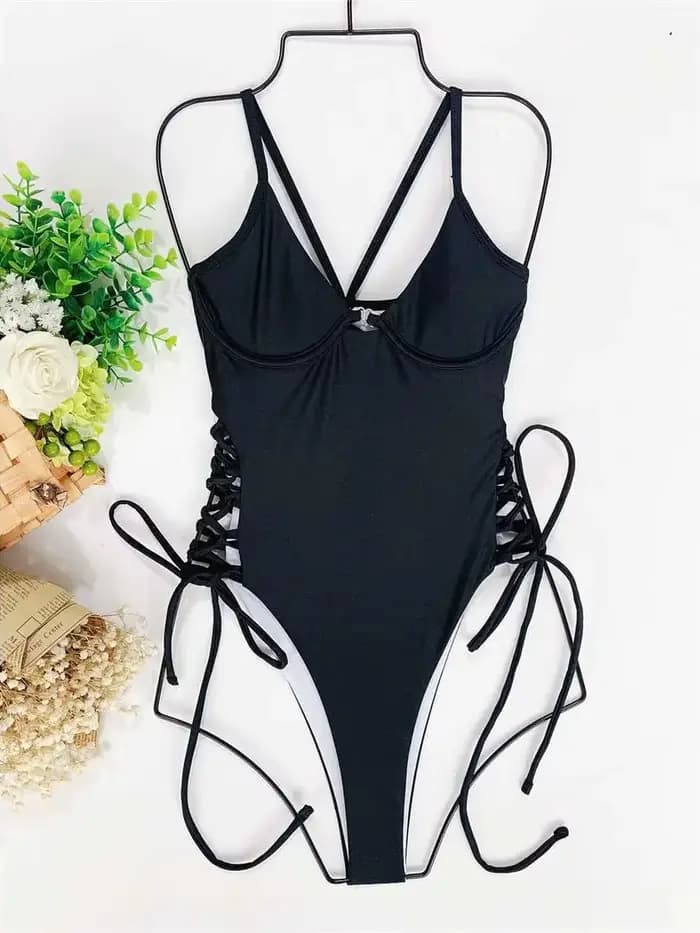 S - XL 2026 Sexy à lacets à armatures une pièce maillot de bain femmes maillots de bain femme dos nu Monokini baigneur maillot de bain bain V2906