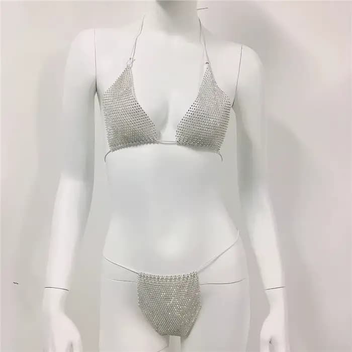 Maillot de bain pour femme Ensembles assortis maille diamant maillots