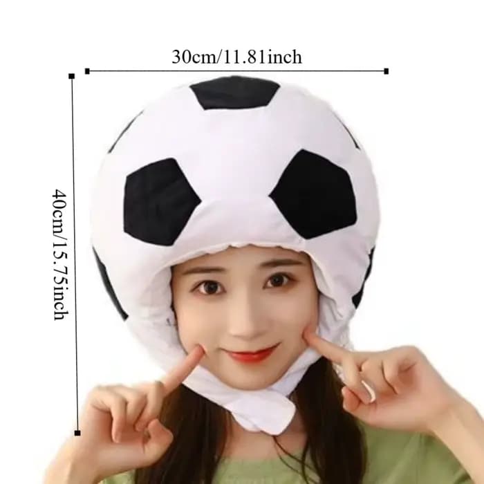 Accessoires de photographie, couvre-chef de football amusant, doux et confortable, casquette de dessin animé, chapeau fantaisie unique en forme de ballon de football pour Halloween