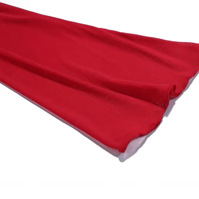 Ensemble bikini quatre pièces rouge pur avec lacets