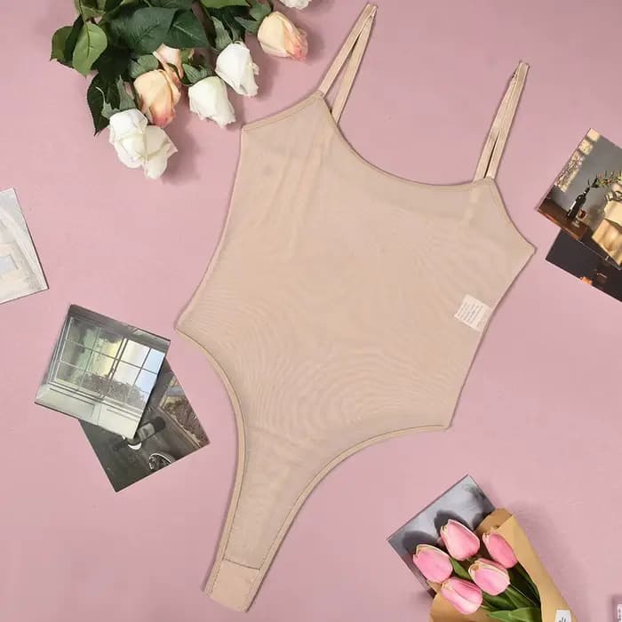 Maillot de bain une pièce en maille transparente pour femmes