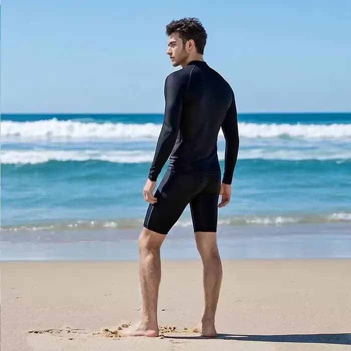 Maillot de bain thermique à manches longues pour hommes, vêtements de fitness, photos d'eau, surf, plongée, printemps, simple, chinois