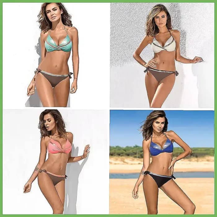 Ensemble de bikini push-up pour femmes, maillot de bain brésilien sexy uni, maillot de bain d'été pour la plage