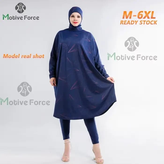 Abaya-Burkini Musulman à Manches sulfpour Femme, Grande Taille, Modeste, Hijab