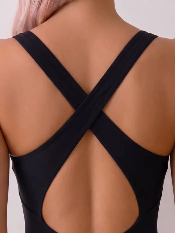 Maillot de bain une pièce noir pour femme