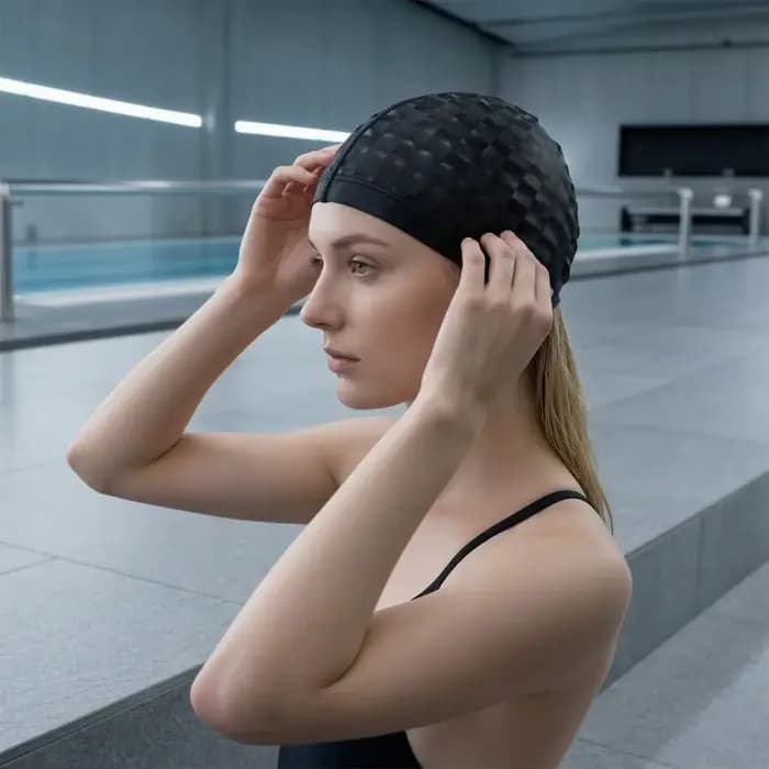 Bonnet de bain pour adultes à cheveux longs, résistant à l'eau, antidérapant, pour hommes et femmes, adapté aux cheveux courts, pour la piscine