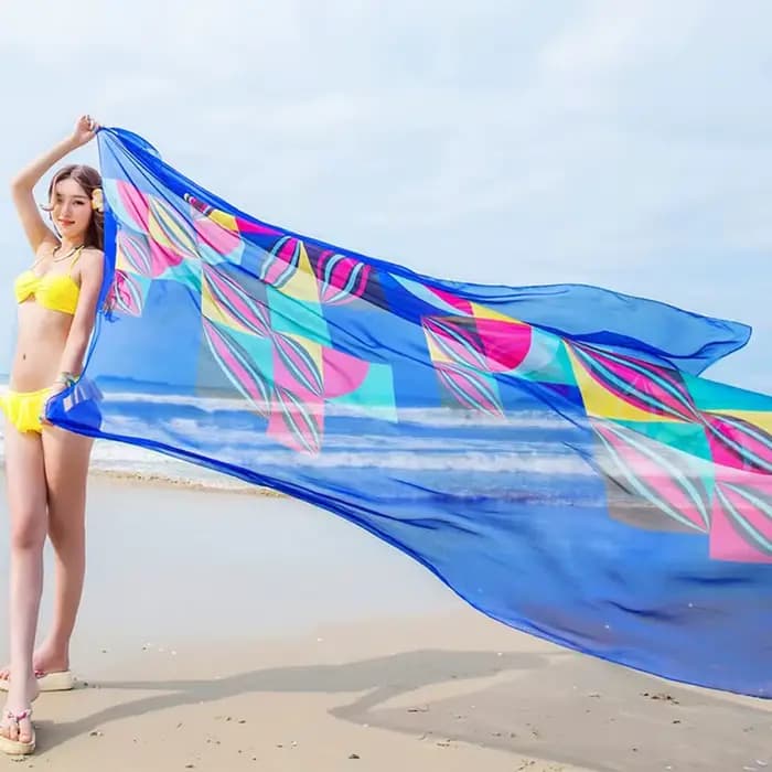 Parbones-Écharpe de plage en mousseline de soie pour femme