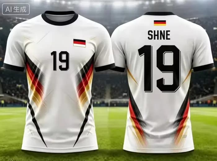 Maillot de football commémoratif Allemagne 2026 – T-shirt de football respirant pour l'été – Hommes, Femmes, Enfants – Fan – Numéros 17, 9, 1, 11, 26, 8, 6, 42