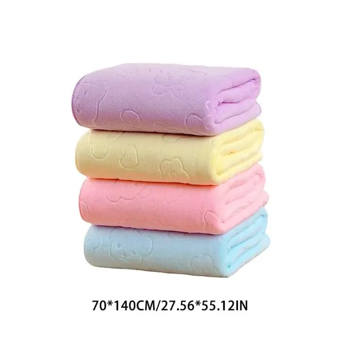 Serviette de douche légère texturée ours mignon 1 pièce, serviette de bain absorbante en microfibre Super fine, essentiels de plage, fournitures de salle de bain
