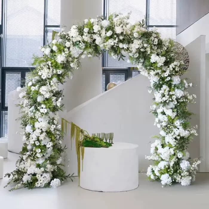 Arrangement floral pour arc de mariage, toile de fond pour photographie de bienvenue, support de fleurs, arrangement floral, fleurs artificielles pour lieu