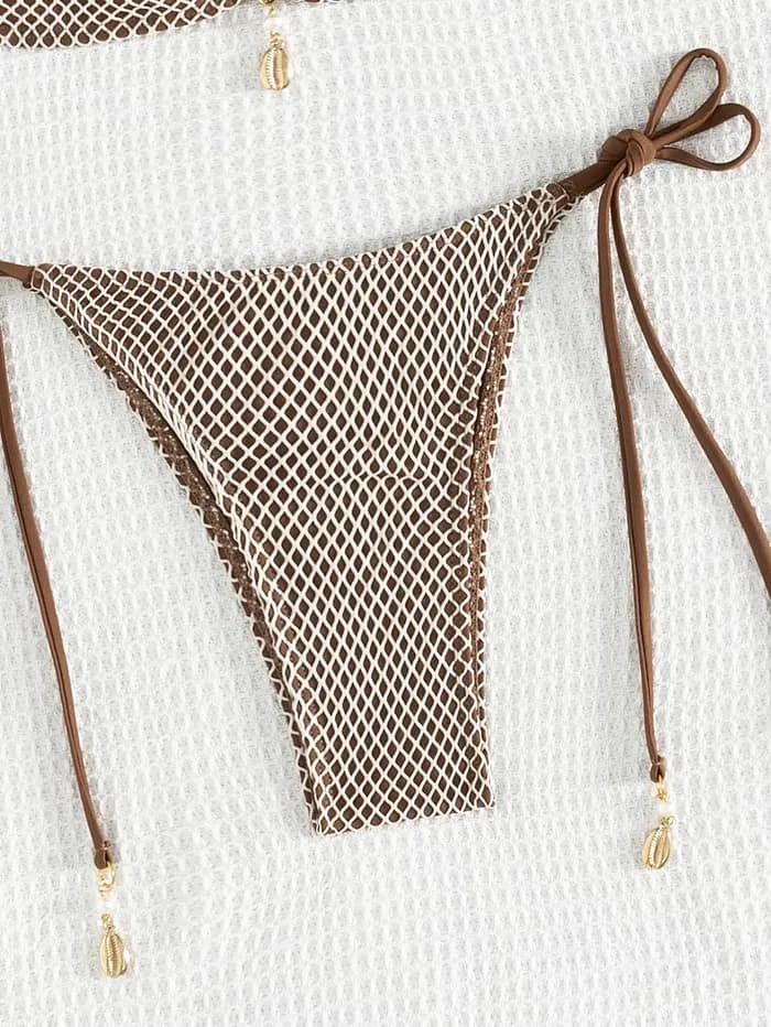 Maillot de bain 2 pièces à lacets pour femmes