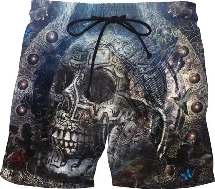 Séchage rapide été hommes Siwmwear hommes plage conseil Shorts hommes noir crâne maillots de bain vêtements de plage crâne shorts