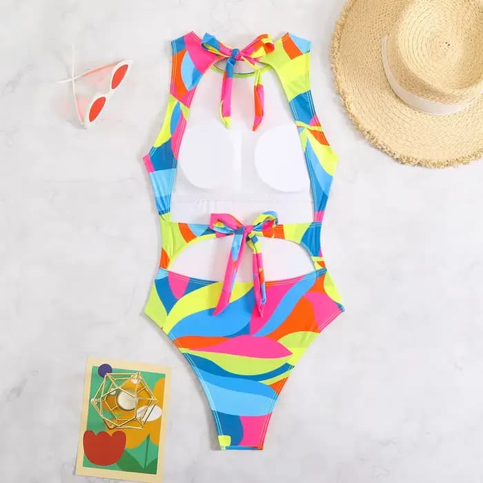 Maillot de bain une pièce color block 2026