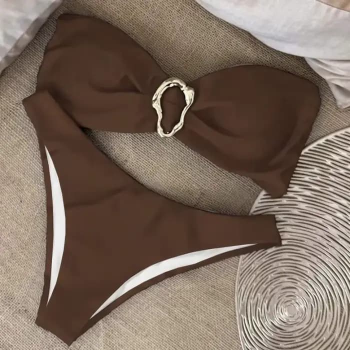 Ensemble bikini bandeau push-up sexy pour femme