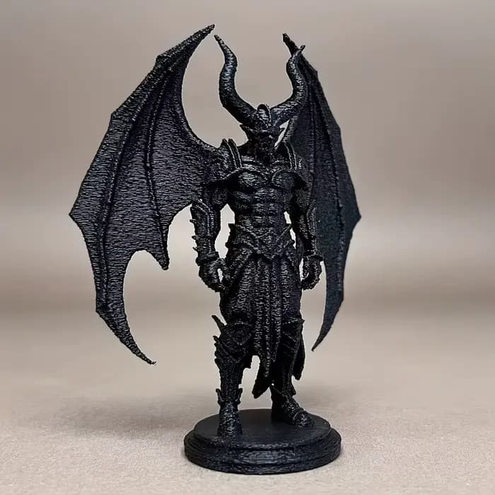 Ensemble de 1 grande figurine de chevalier démon, design fantastique sombre, décoration d'intérieur, statue d'ange noir, ornement personnalisé imprimé en 3D, décoration pour la maison et la voiture