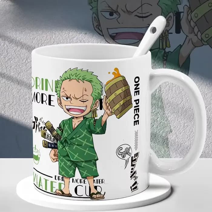 Nouvelle tasse à café en céramique One Piece Kawaii, avec des personnages de dessins animés Luffy, Chopper, Zoro, Usopp, pour les fêtes