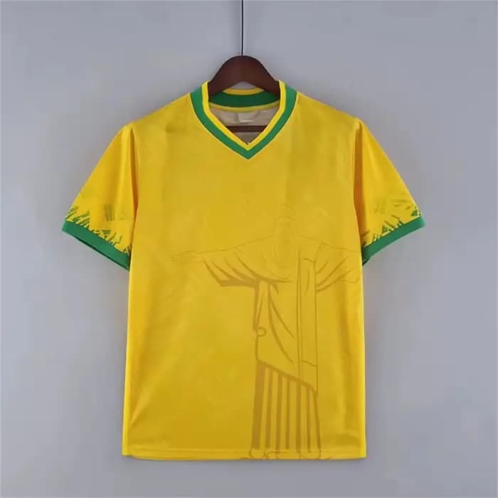 T-shirt de football édition spéciale Brésil 2026 Jesus noir/gris pour adulte/enfant – T-shirt d'entraînement de football d'été – Vêtements de sport et streetwear