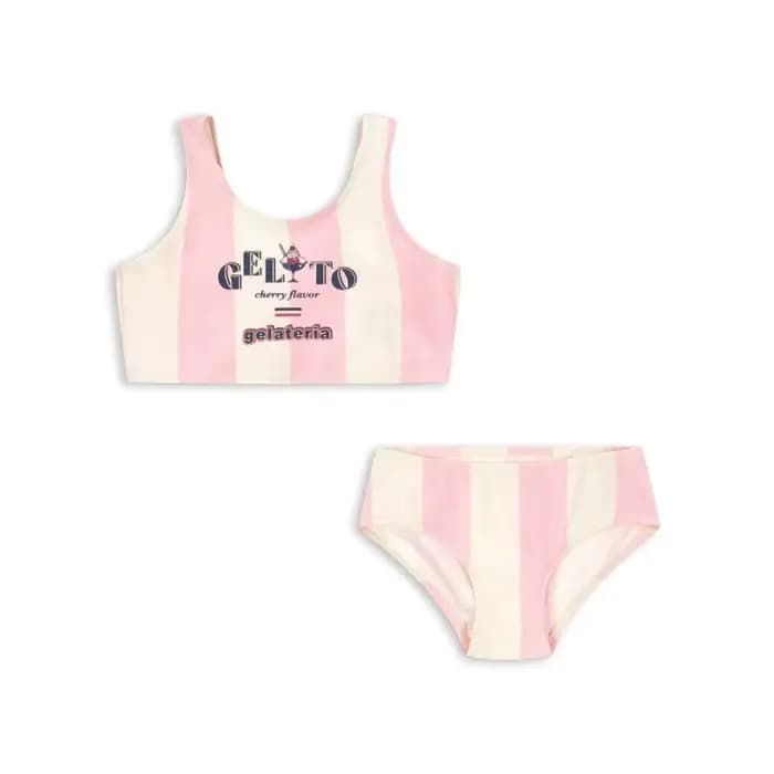Maillots de bain pour filles, maillot de bain une pièce à rayures verticales motif crème glacée, ensemble bikini mignon pour filles, maillots de bain de plage pour enfants, bikinis, maillots de bain p