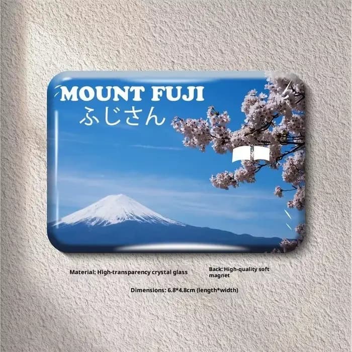 Aimants de réfrigérateur en verre haute transparence, Souvenir de voyage japonais, montagne Fuji, paysage de ville japonaise de Tokyo, Sitcker de réfrigérateur
