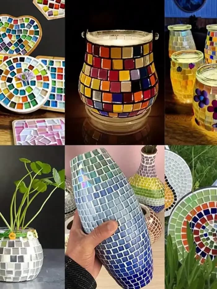 Carreaux de mosaïque en verre arc-en-ciel, 100 pièces, pour bricolage, artisanat et projets faits à la main, matériaux créatifs en cristal, pierre d'art
