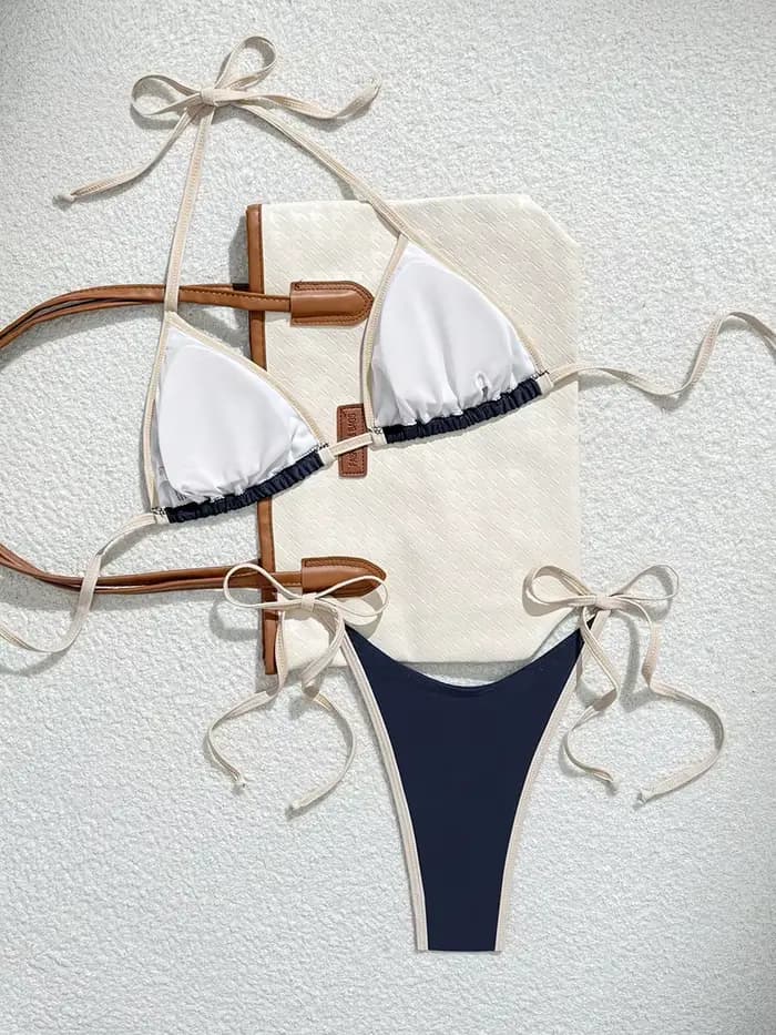 Sexy contraste couleur sépare Micro Bikini 2026 maillot de bain pour femme