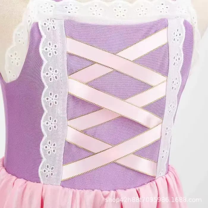 Maillot de bain une pièce pour filles inspiré de la princesse Raiponce, robe de bain violette et rose avec couronne de fleurs, lunettes de soleil, vêtements de plage pour enfants