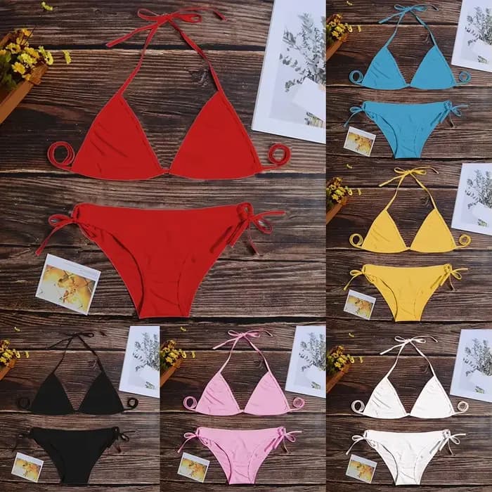 Femmes string Bikini ensemble Sexy maillot de bain Style bandeau