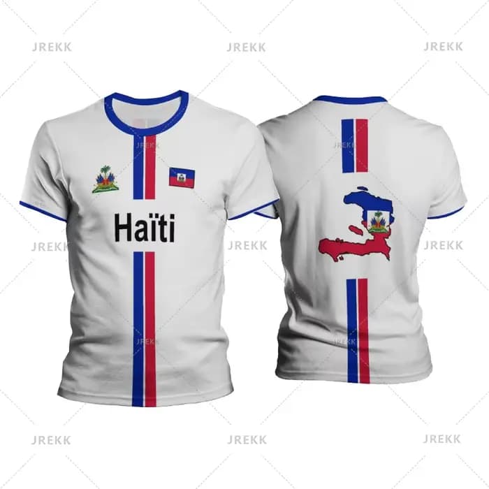 Haïti Football t-shirts hommes sport T-shirt drapeau haïtien rue surdimensionné hauts unisexe décontracté graphique t-shirts hauts Y2k hommes cadeaux