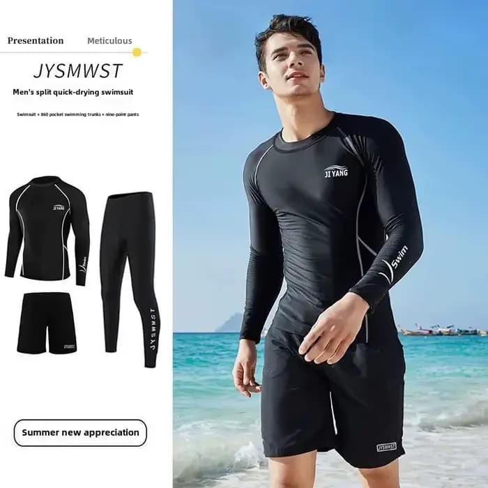 Maillot de bain thermique à manches longues pour hommes, vêtements de fitness, photos d'eau, surf, plongée, printemps, simple, chinois