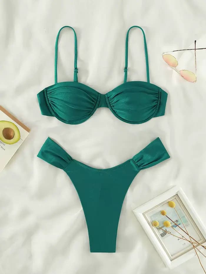Ensemble de bikinis string unis push-up pour femme 2026