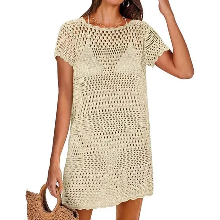 Robe de plage en crochet pour femme 2026