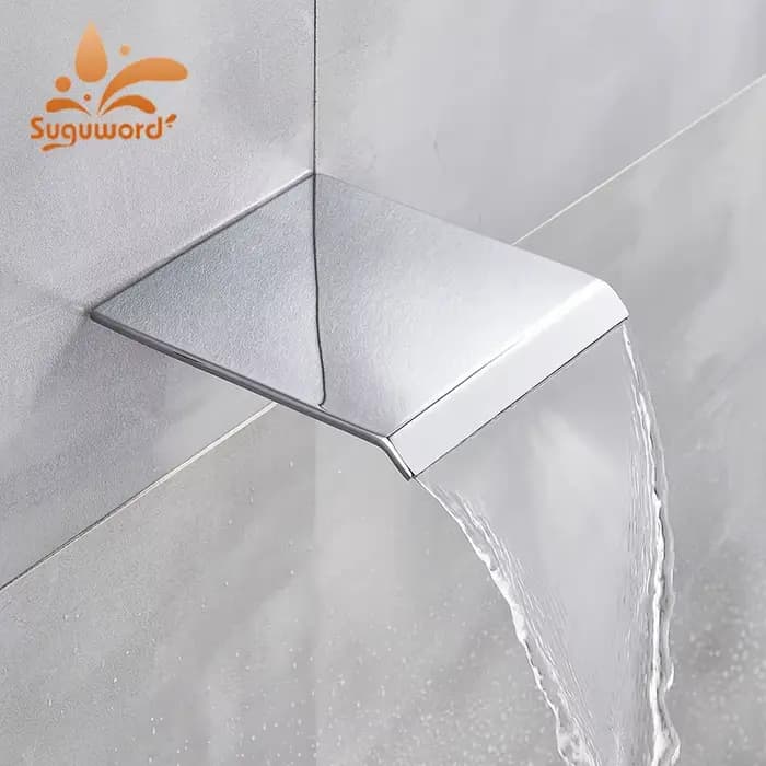 Robinet de salle de bains, robinets de baignoire, Chrome poli mur de douche, bec de sortie accessoire, pièce de rechange, livraison gratuite