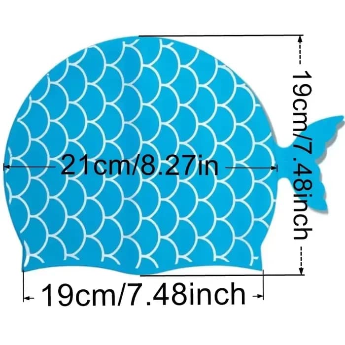 Bonnet de bain imperméable avec queue de poisson pour enfants