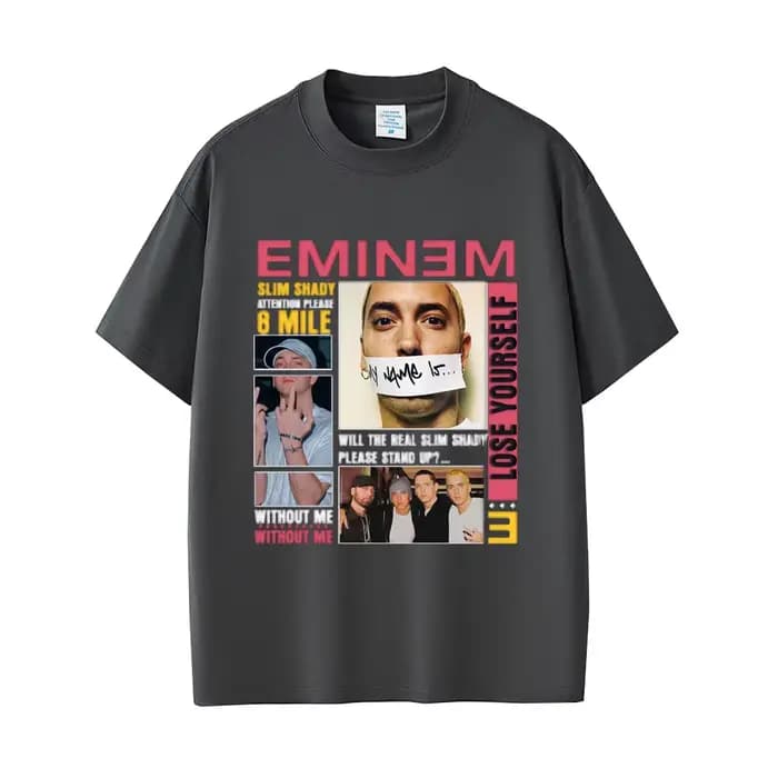 Rappeur Eminem Slim Shady Pop musique T-shirt vêtements pour hommes Vintage Streetwear hommes femmes Hip Hop mode manches courtes hauts T-shirt