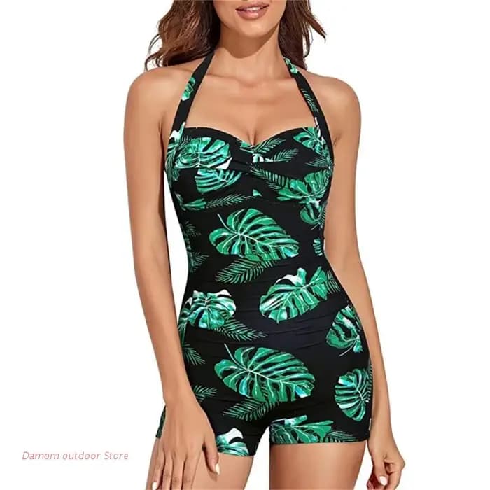 TUNIControl-Maillot bain une pièce pour monokinis froncés, culotte rétro