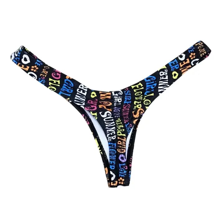Femmes brésilien imprimé Bikini bas string bain plage maillot