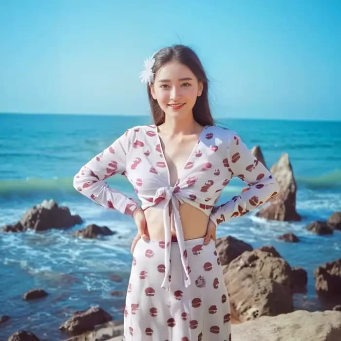 Jupe cache-cœur transparente en maille pour femme avec nœud latéral