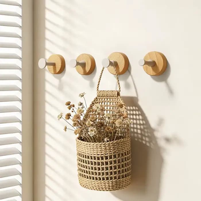 Porte-serviettes mural moderne en bois, patère à vêtements en bois de hêtre massif pour entrée, chambre, cuisine, salle de bain