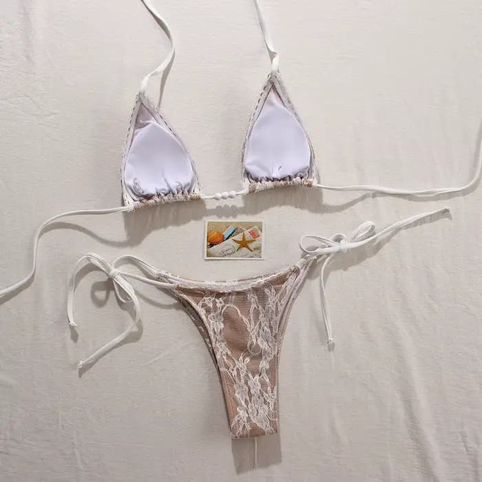 Micro Bikini Sexy maillots de bain pour femmes 2025 maillots de bain dentelle brésilien Bikini ensemble string Biquini maillots de bain solide maillots de bain femme