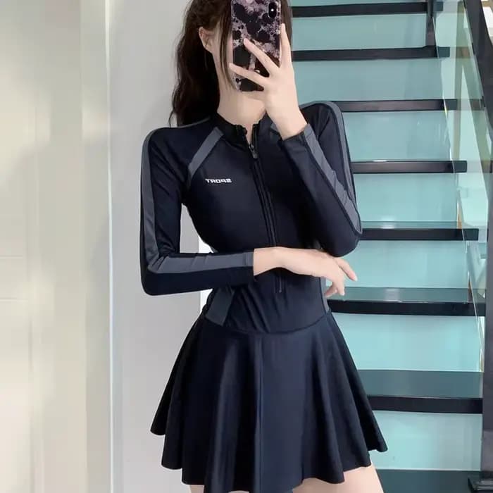 Maillot de bain une pièce à manches longues pour femmes