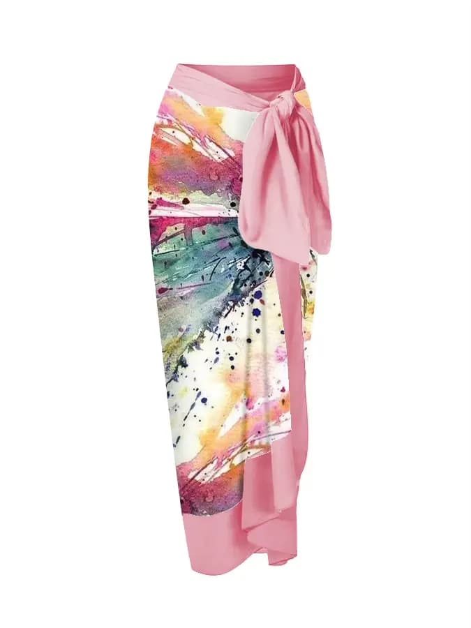 Splash-Ink Art One Initiated Ruffle Swimsuit for Women