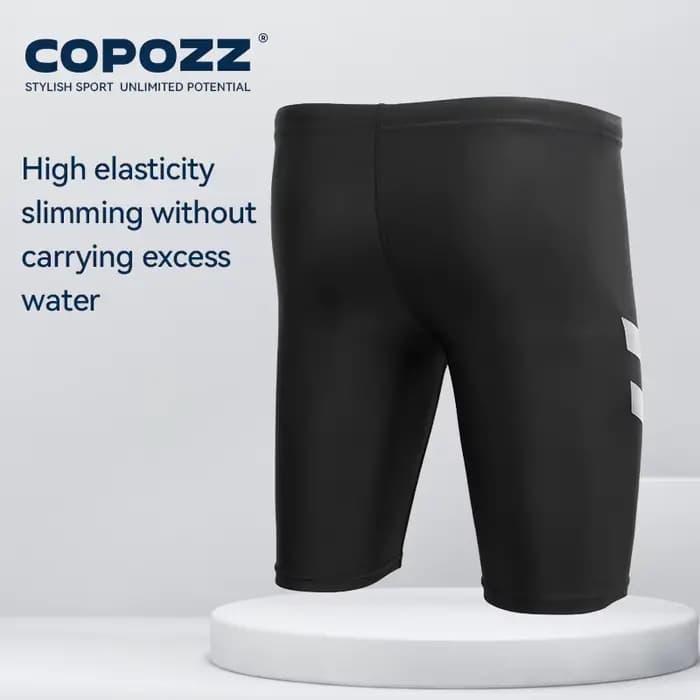 COPOZZ hommes peau de requin hydrofuge maillot de bain de longueur courte et cinq-quarts maillot de bain maillots de bain slips de course L-4XL