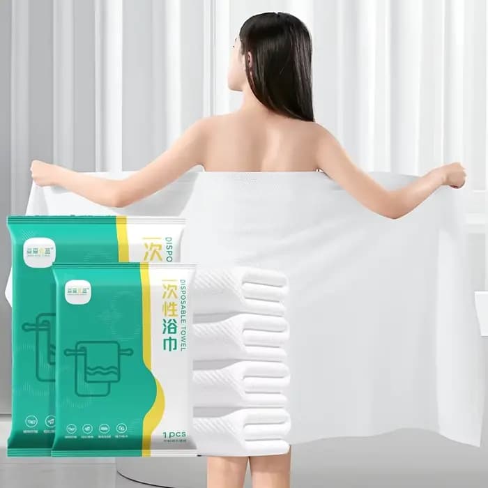 3 serviettes de bain jetables portables, extra larges, épaisses, emballées individuellement, douces, respectueuses de la peau, haute absorption d'eau