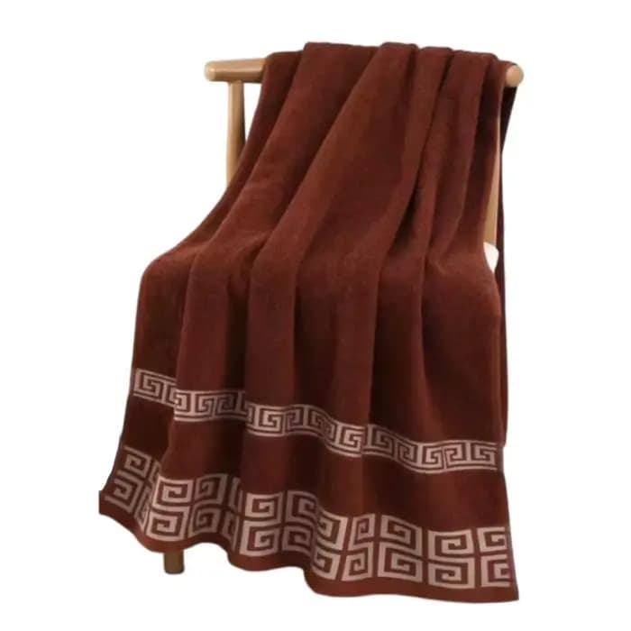Grande serviette de bain 70x140cm Marron Blanc Bleu Noir Gris Vert