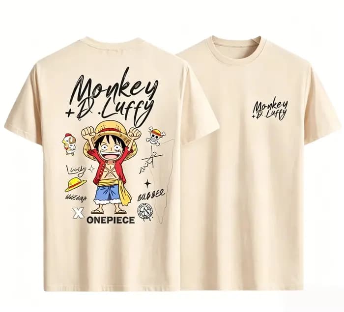 T-shirt One Piece Luffy, motif anime, pur coton, respirant, T-shirt blanc tendance, vêtements de rue décontractés pour hommes, Harajuku s
