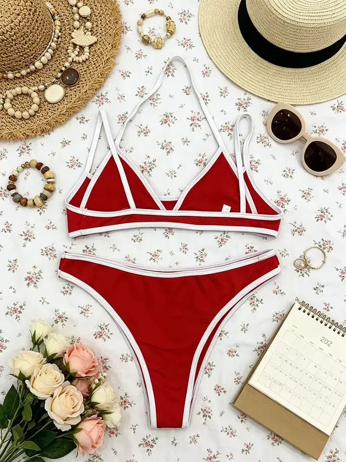 Maillot de bain deux pièces Harajuku pour femme