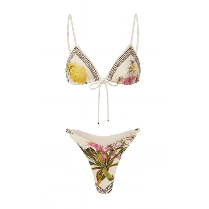 Maillot de bain une pièce imprimé à dos nu avec jupe paréo