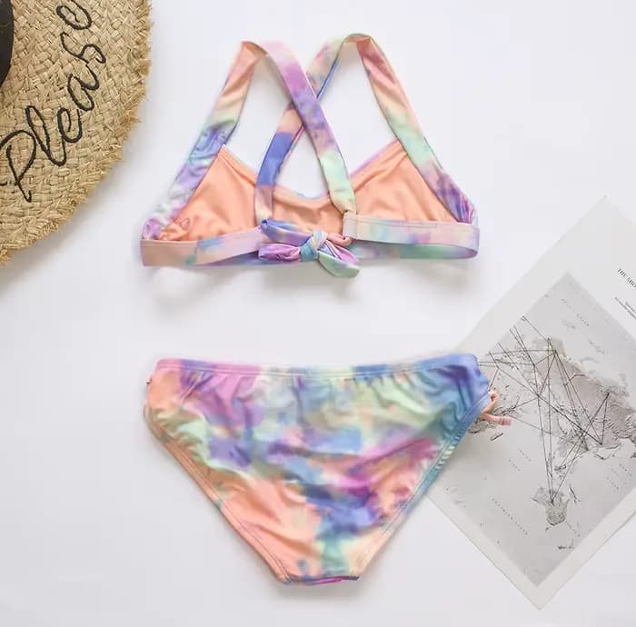 Maillot de bain deux pièces pour filles, bikini, bandage, imprimé, pour l'été