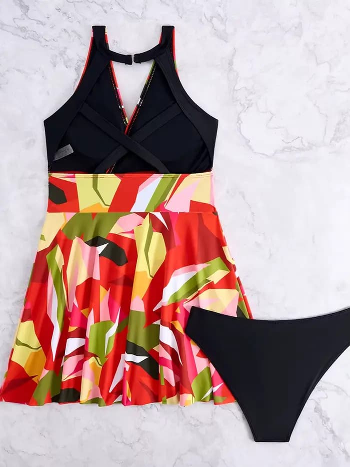 Maillot de bain deux pièces tankini imprimé pour femme 2026 – Robe de plage